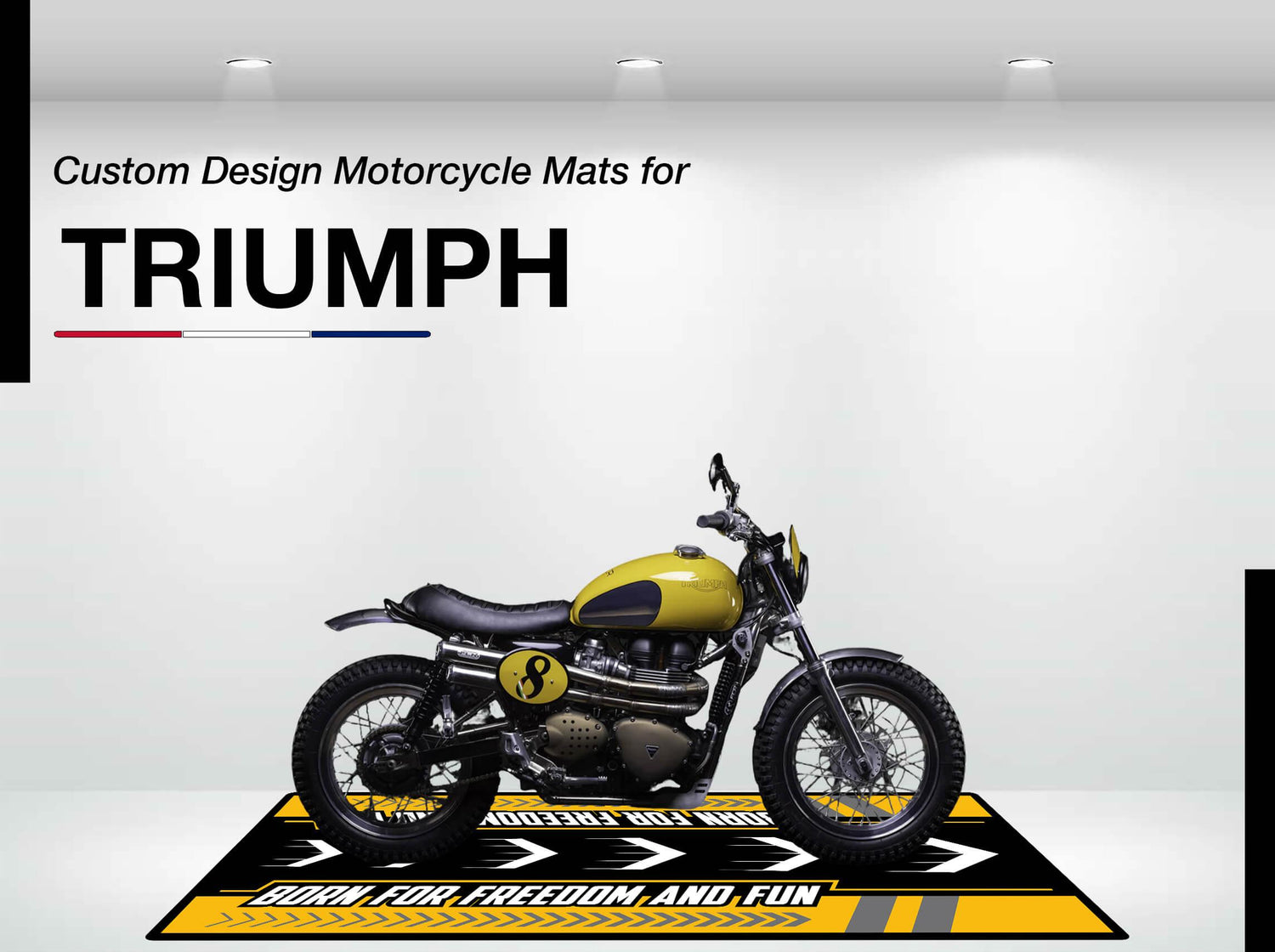 Designed Motorcycle Mat for Triumph - Motorcycle Pit Mat