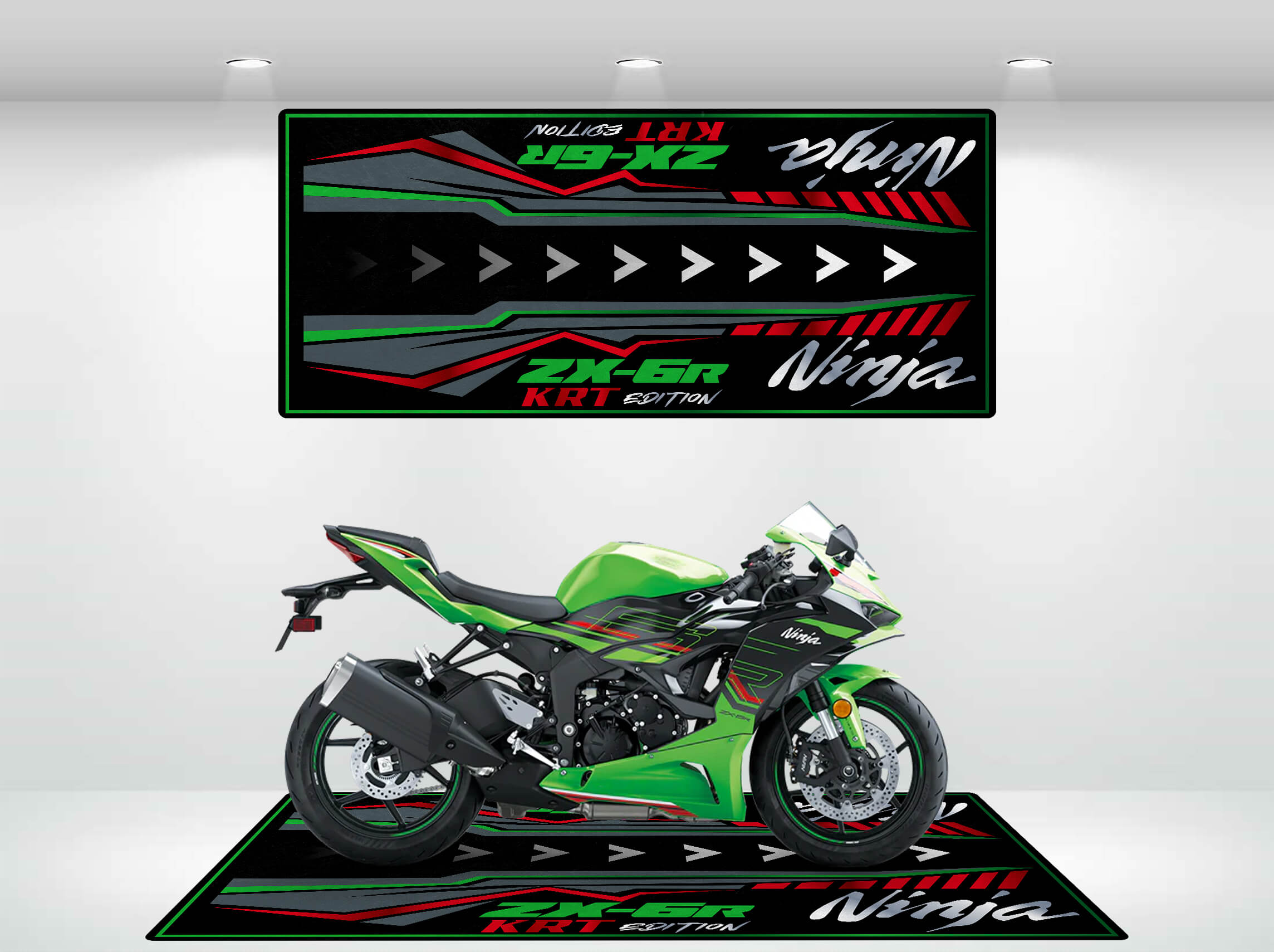 Kawasaki Motorcycle Garage Pit Mat - Keep Your Garage Clean