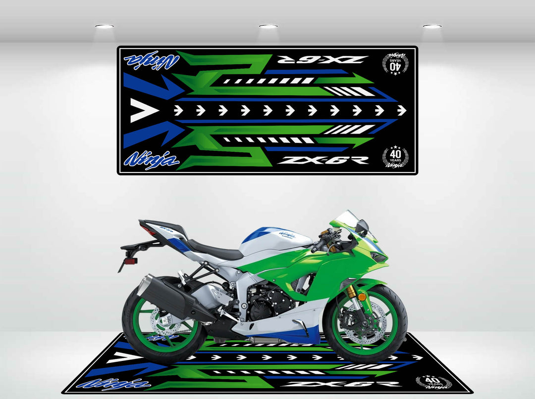 Motorcycle Mat for Ninja ZX-6R 40th Anniversary