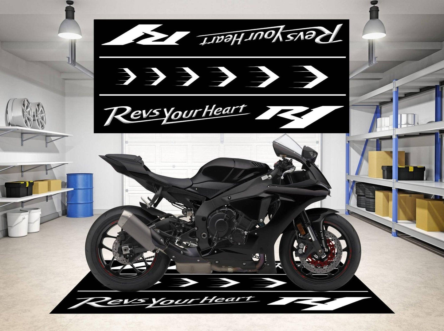 Motorcycle Mat for Yamaha R1 - Motorcycle Pit Mat