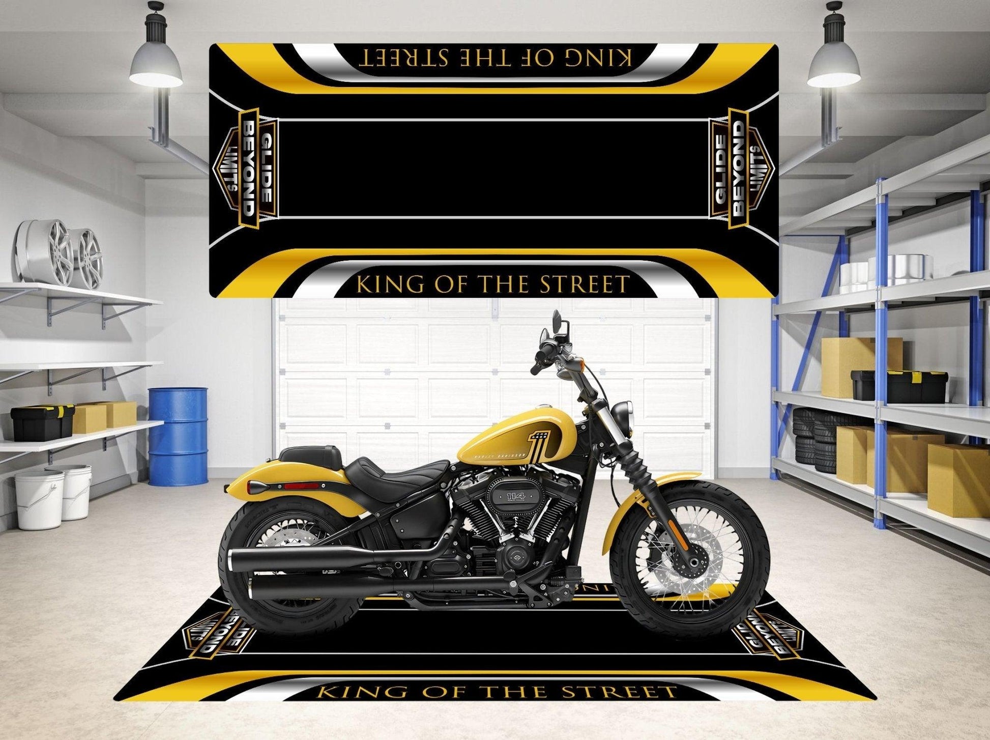 Motorcycle Mat for Harley King of the Street - Motorcycle Pit Mat