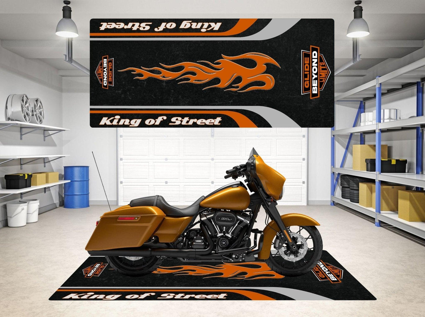 Motorcycle Mat for Harley King of Street - Motorcycle Pit Mat