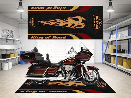 Motorcycle Mat for Harley King of Road CVO - Motorcycle Pit Mat