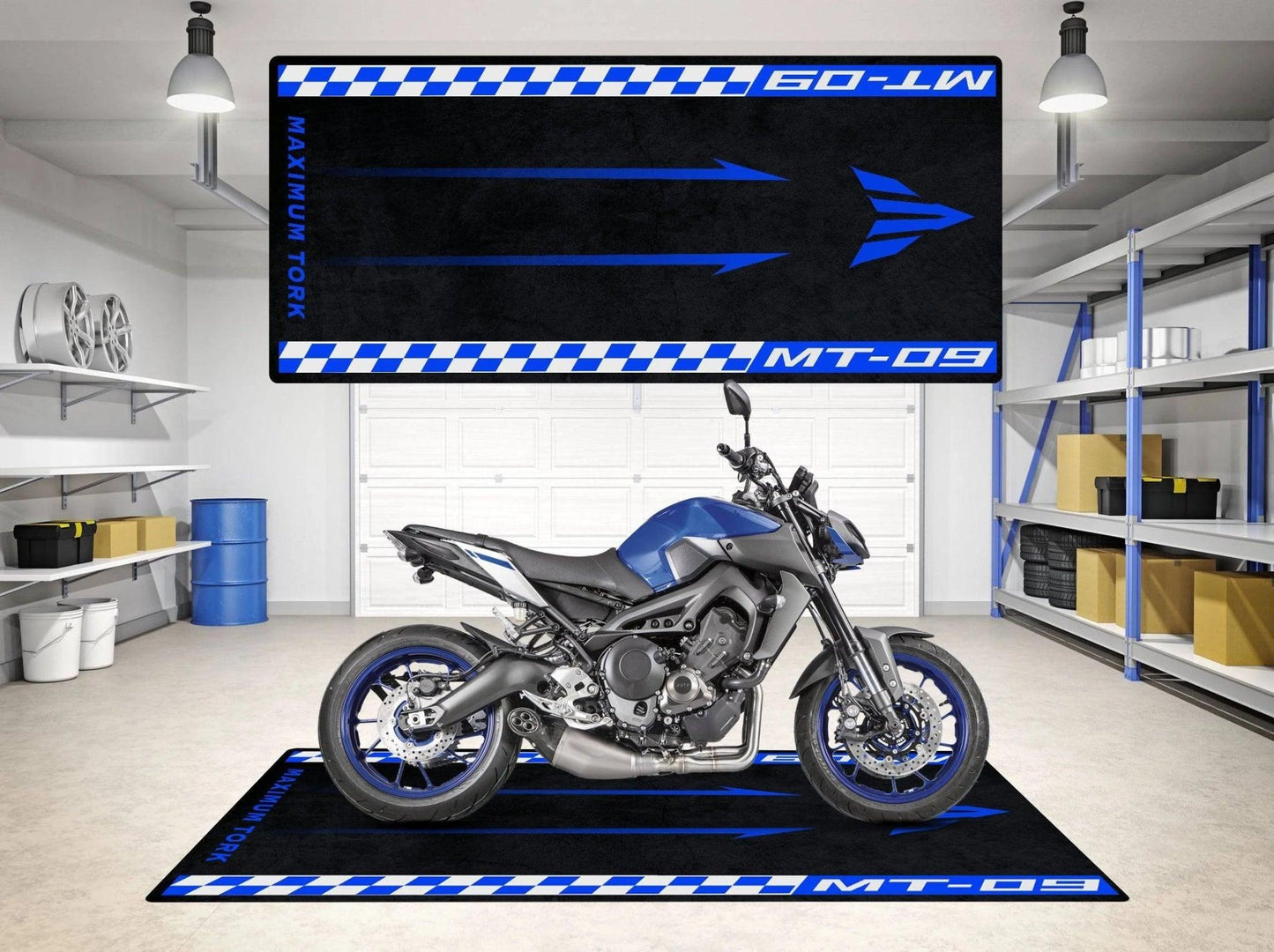 Motorcycle Mat for Yamaha MT-09 - Motorcycle Pit Mat