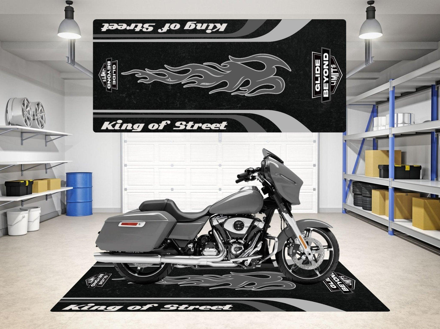 Motorcycle Mat for Harley King of Street - Motorcycle Pit Mat